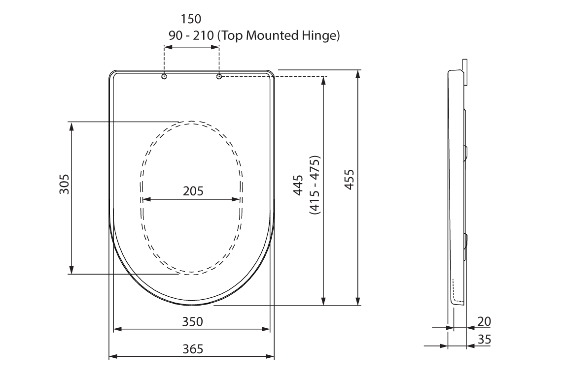Double Flap White Soft Close Seat - Suit Wellbeing Wall Faced Toilet Pan