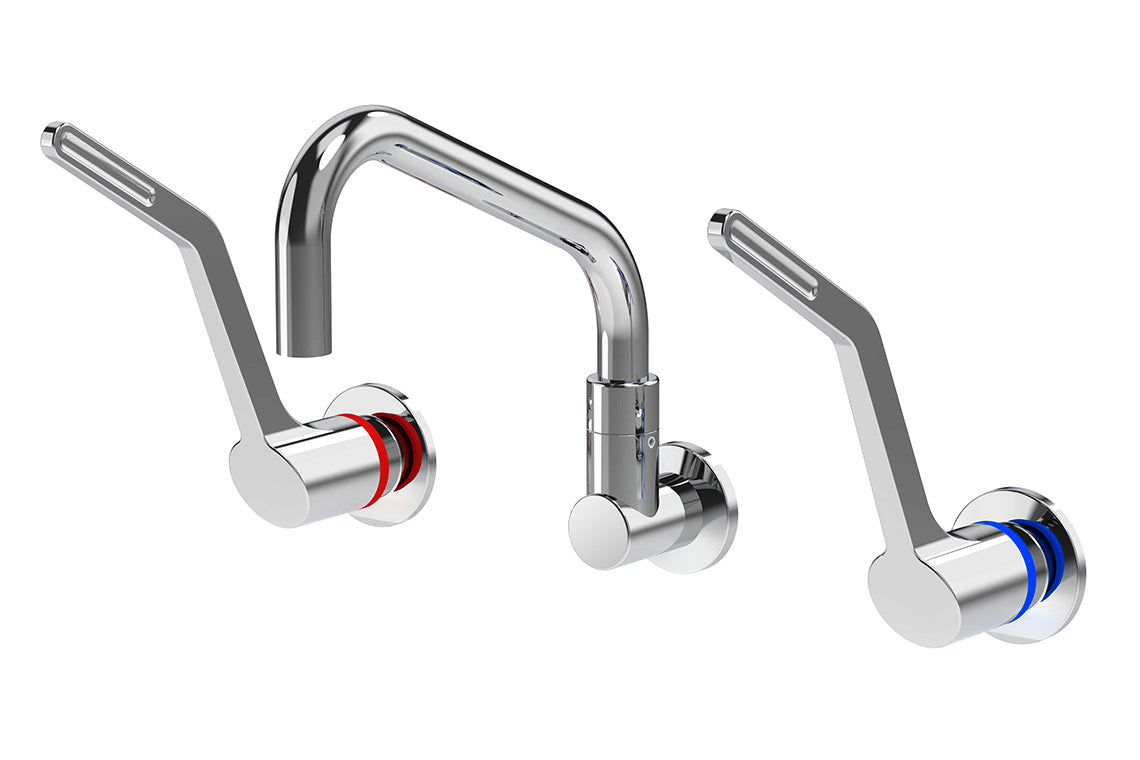 Wellbeing Leva 150mm Recess Wall Set - Standard Sink Spout