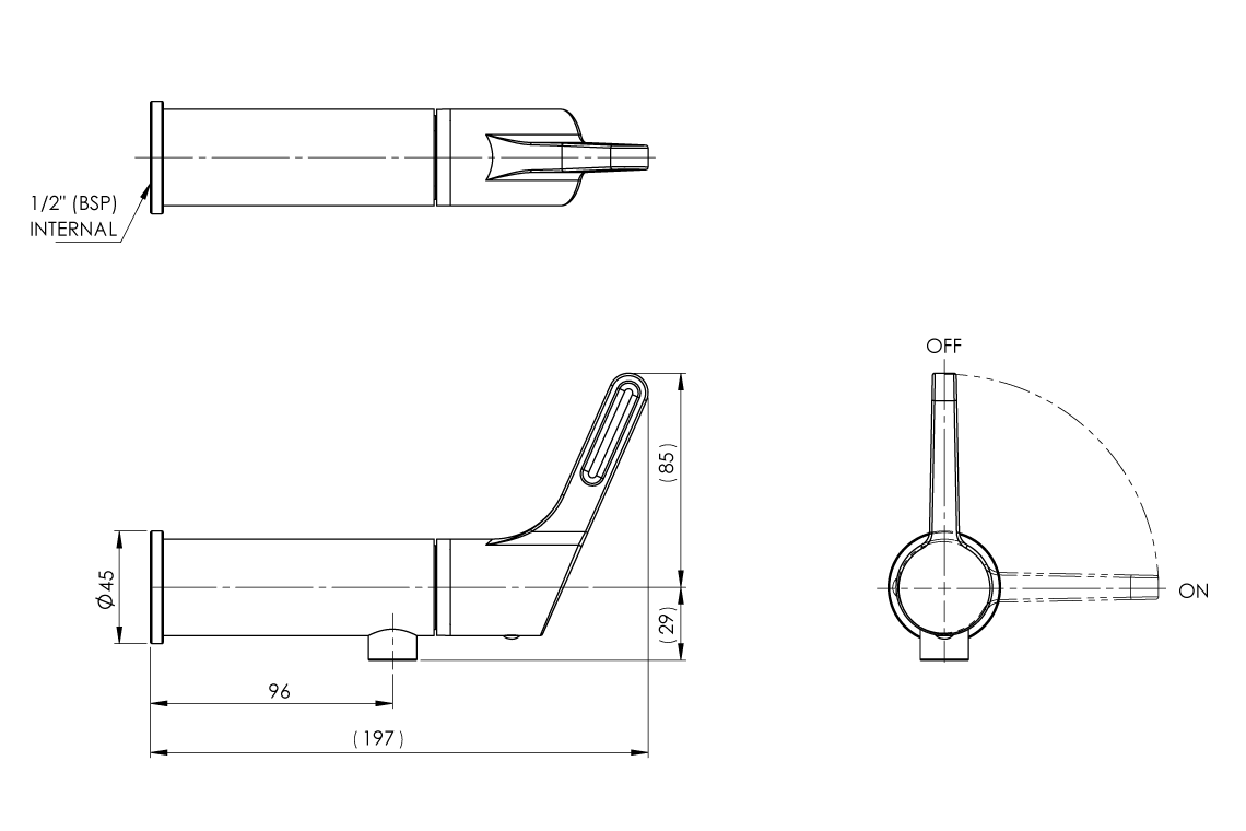 Wellbeing Leva 80mm Bib Tap - 15mm Female