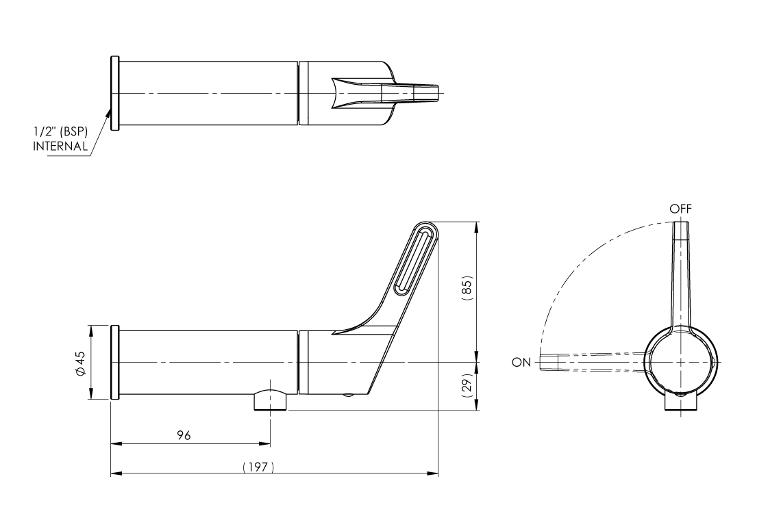 Wellbeing Leva 80mm Bib Tap - 15mm Female