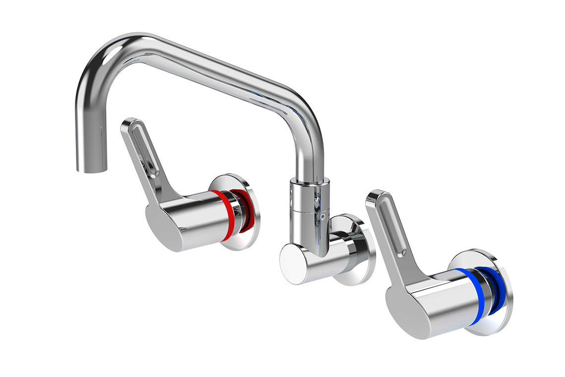 Wellbeing Leva 80mm Recess Wall Set - 220mm Wall Swivel Spout