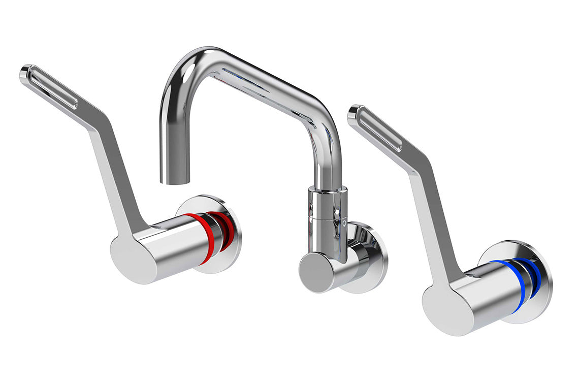 Wellbeing Leva 150mm Recess Wall Set with Standard Sink Spout - Jumper Valve