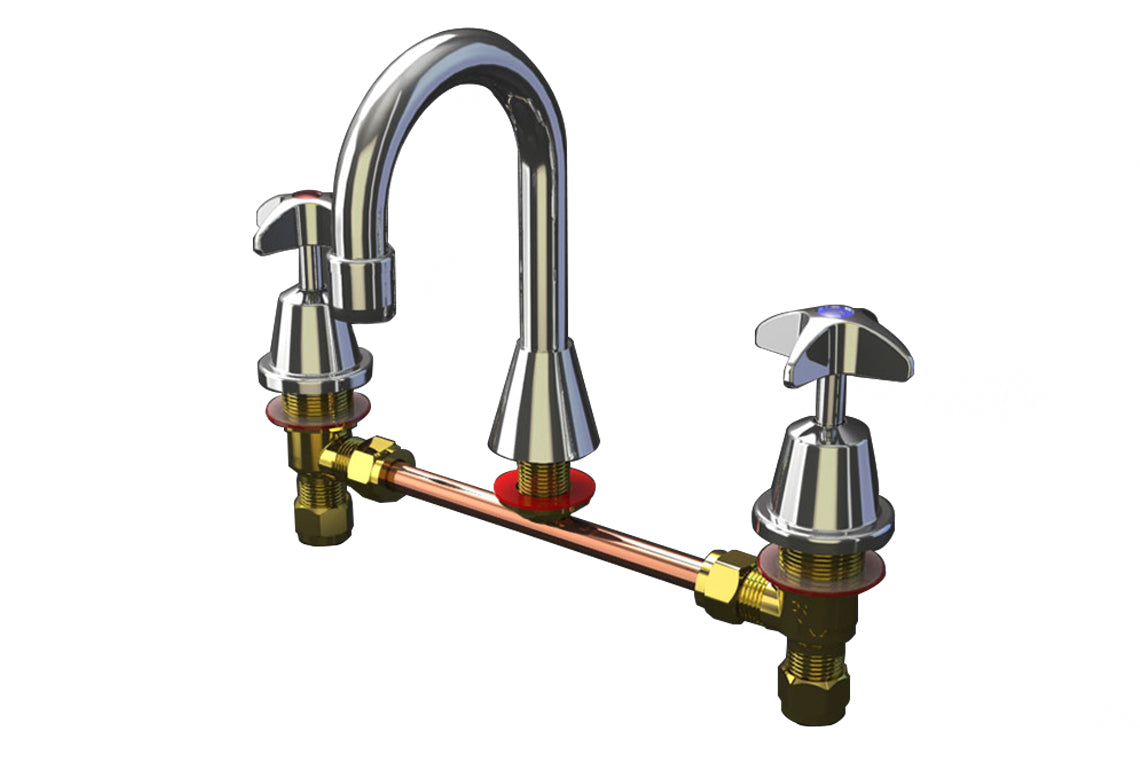 School Pattern Basin Set - SP001 Fixed Spout - 1/2 Turn Ceramic Disc