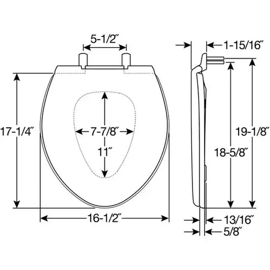 Toilet Seat: Single Flap White Bemis Oversized suits WB-WCBARW