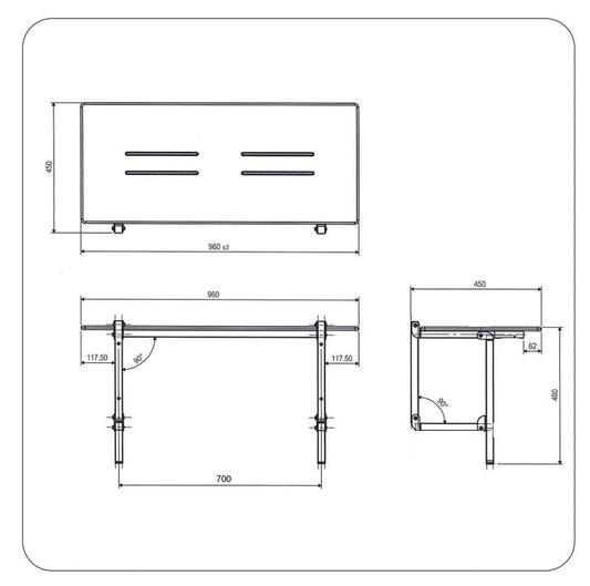Shower Seat - 960mm x 450mm