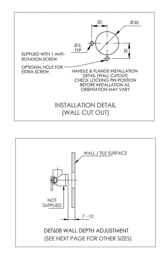 Secure Ligature Resistant: Recess Adaptor - 1/4 Turn Ceramic Disc