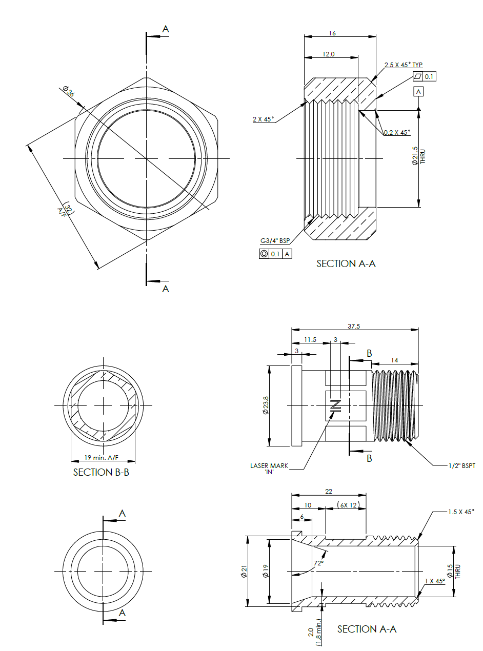 Water Metering - Hydrus - Coupling Kit - DN15