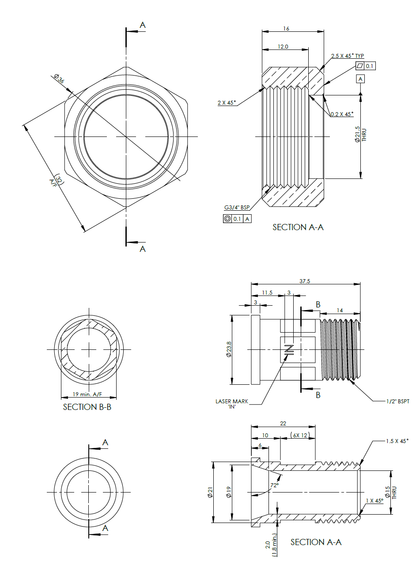 Water Metering - Hydrus - Coupling Kit - DN15