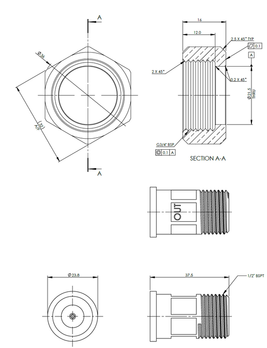 Hydrus Coupling Kit Dn15 Outlet W/Check