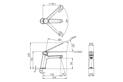 Amara Basin Mixer with Extended Handle