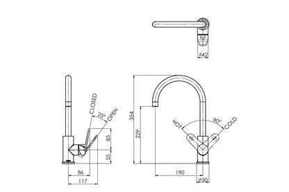 Amara Sink Mixer with Gooseneck Spout