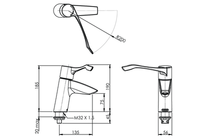 Aquablend: SQX - Mixer with Extended Lever Handle