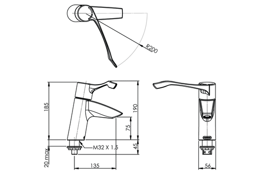 Aquablend: SQX - Mixer with Extended Lever Handle