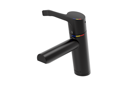 Aquablend SQX Lead Free Thermostatic Basin Mixer with 100mm Lever Handle 4/6lpm Laminar Flow Matt Black