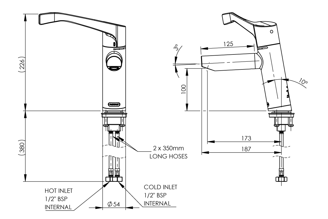 Aquablend SQX Lead Free Thermostatic Basin Mixer with 200mm Lever Handle 4/6lpm Laminar Flow