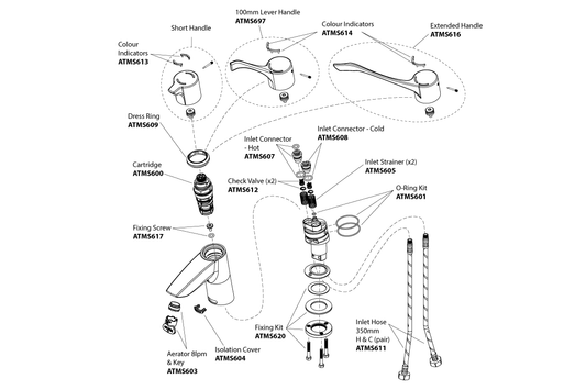 Aquablend: SQX - Mixer with Extended Lever Handle