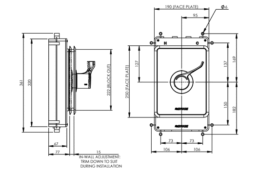 Aquablend: SQX - Shower Mixer - 100mm Lever Handle