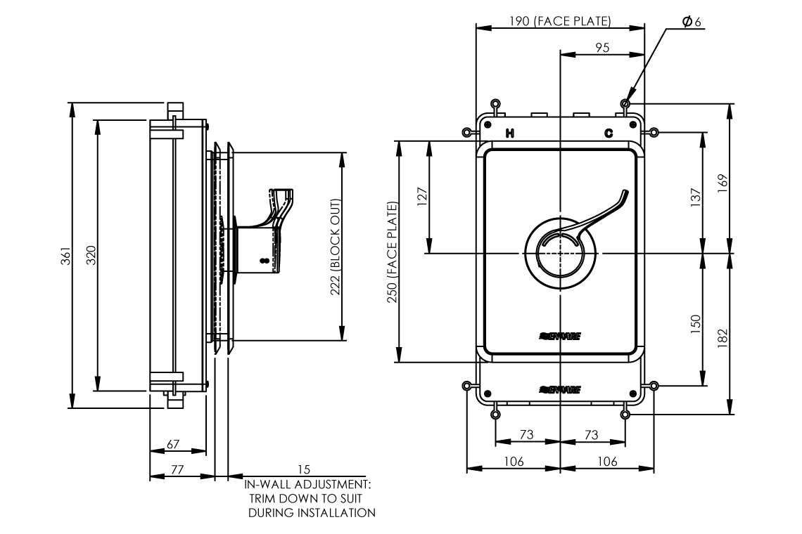Aquablend: SQX - Shower Mixer - 100mm Lever Handle