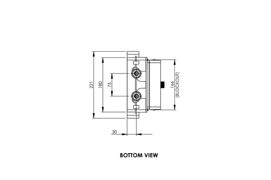Aquablend eSQX LF Touch-Free Point-of-Use Thermostatic Wall Mixer Thermal Flush - Back of Wall Component - 3V Battery