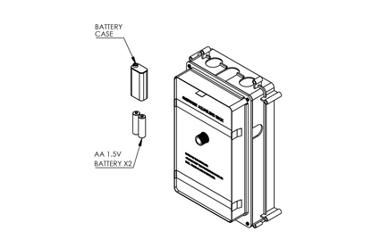 Aquablend eSQX LF Touch-Free Point-of-Use Thermostatic Wall Mixer Thermal Flush - Back of Wall Component - 3V Battery