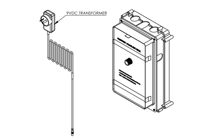 Aquablend eSQX LF Touch-Free Point-of-Use Thermostatic Wall Mixer Thermal Flush - Back of Wall Component - 9V Mains
