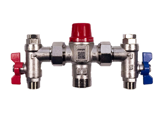 Aquablend: 1500 Lead Free Thermostatic Mixing Valve with Thermal Flush Lift Lever