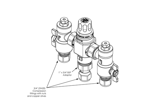 Aquablend 2500 Megamix TMV 20mm MI Inlet 25mm MI Outlet