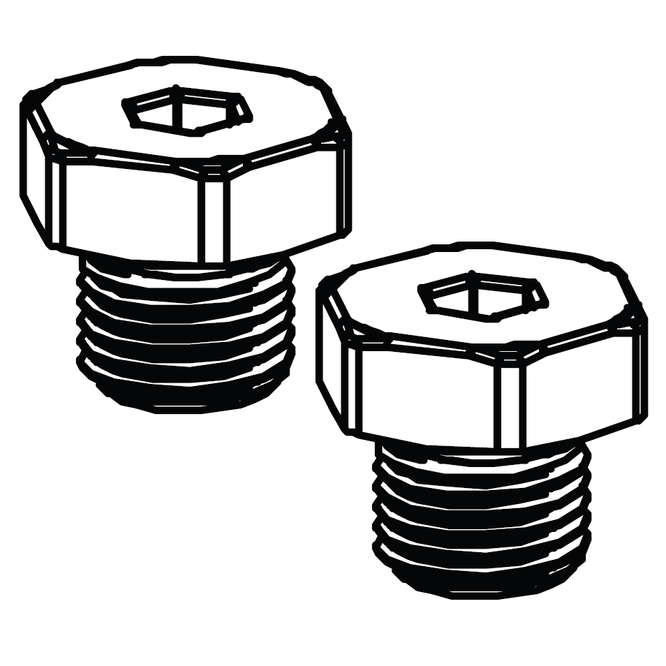 Pressure Test Point Plugs with O-Rings (1 pair) - Aquablend 1000 / 1500