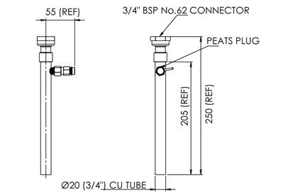 Aquablend - 20mm Outlet Tail with Pete's Plug