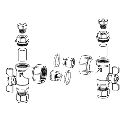 Aquablend 20mm Inlet Assemblies Hot and Cold LL for 1000/1500