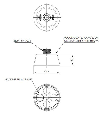 Offset Wall Inlet (Also Suits Lev)Ea