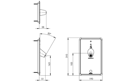 Aquablend eSQX Touch Free On-Demand Sensor Front-of-Wall Component with Custodian Basin Outlet - 8Lpm