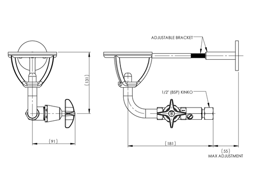 Type 44/1 Wall Mounted Fountain & Bracket - Cam Action