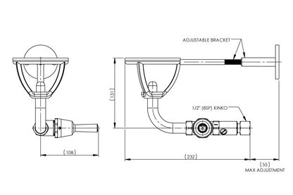Type 44/1 Wall Mounted Fountain & Bracket - Lever Action