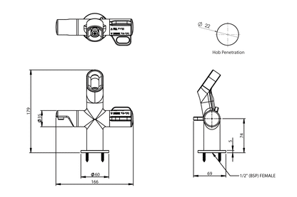 Blueline Type 45 Upright Bubbler with Rubber Guard and Integrated Bottle Filler