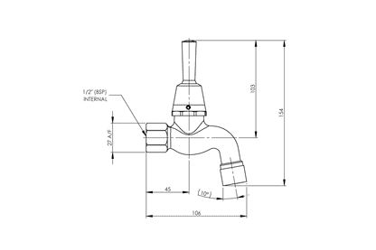 Type 47 Self Closing Bib Tap - Lever Action