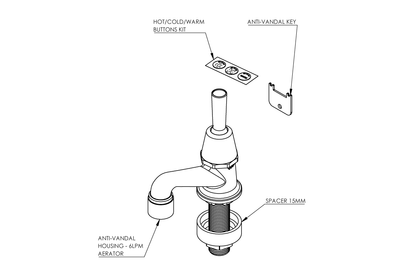Type 48 Spring Action Pillar Tap 15mm - Lever Action