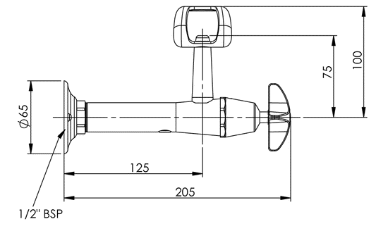 Type 100 Wall Mounted Fountain 15mm - Cam Action