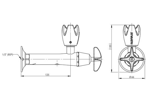 Type 100 Wall Mounted Rubber Guard Bubbler - Cam Action