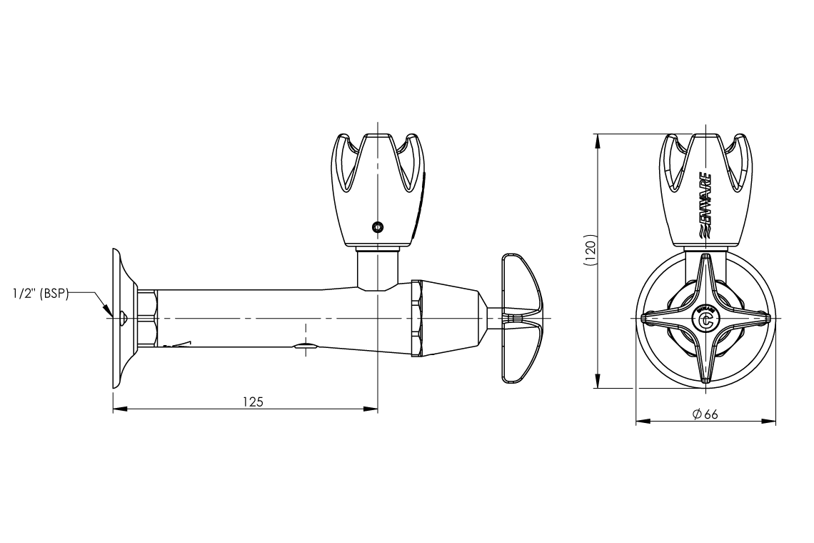 Type 100 Wall Mounted Rubber Guard Bubbler - Cam Action
