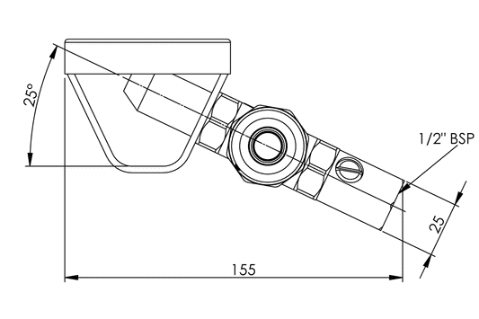 Type 63 Angled Bubbler - 15mm - Lever Action for Wallsend Trough