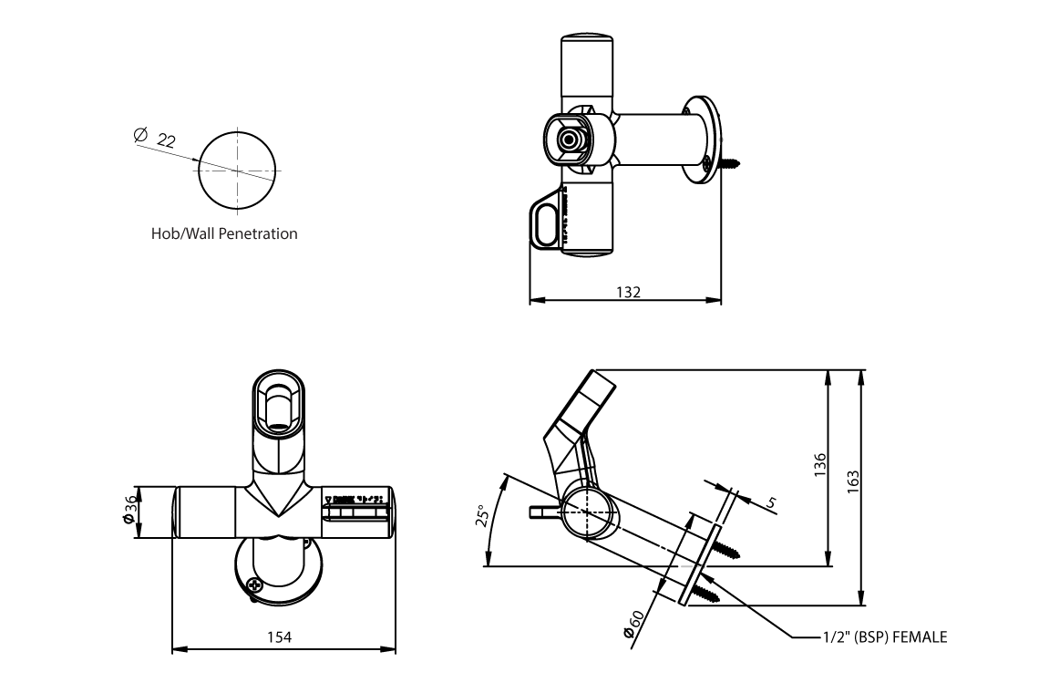 Blueline Type 63 Angled Bubbler for Wallsend Trough Installation with Rubber Guard