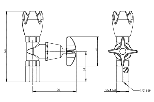 Type 45 Upright Rubber Guard Bubbler - Cam Action