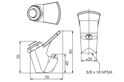 Hob Mounted Bubbler - Push Button