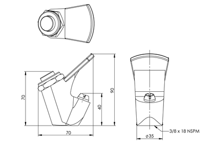 Hob Mounted Bubbler - Push Button