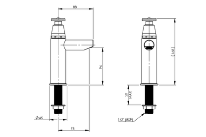 Hob Mounted Bottle Filler - Push Button Action