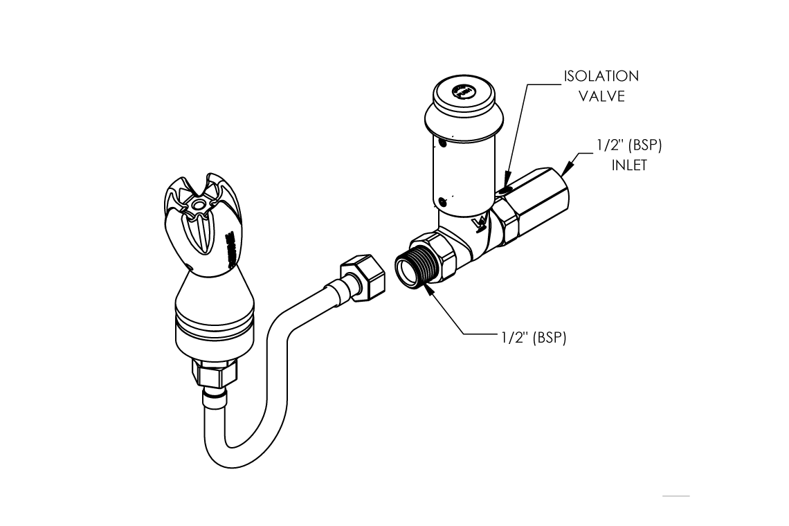 Trough Mounted Rubber Guard Bubbler - Push Button Action