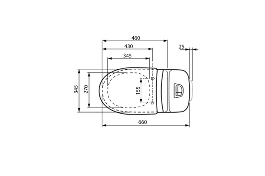 Care 700 Series Toilet S-Trap Raised Height