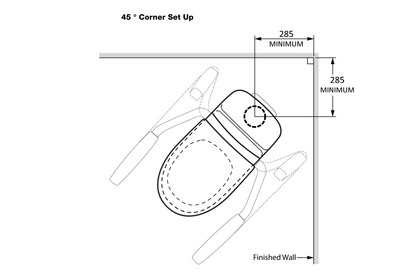 Care 721 Raised Height Toilet, S Trap, Double Flap Black Soft Close Seat, Grey Support Arms