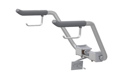 Care Support Arms - Aluminium with Grey Handles and Toilet Roll Holders for Care 700 Series Toilets - with Nurse Call